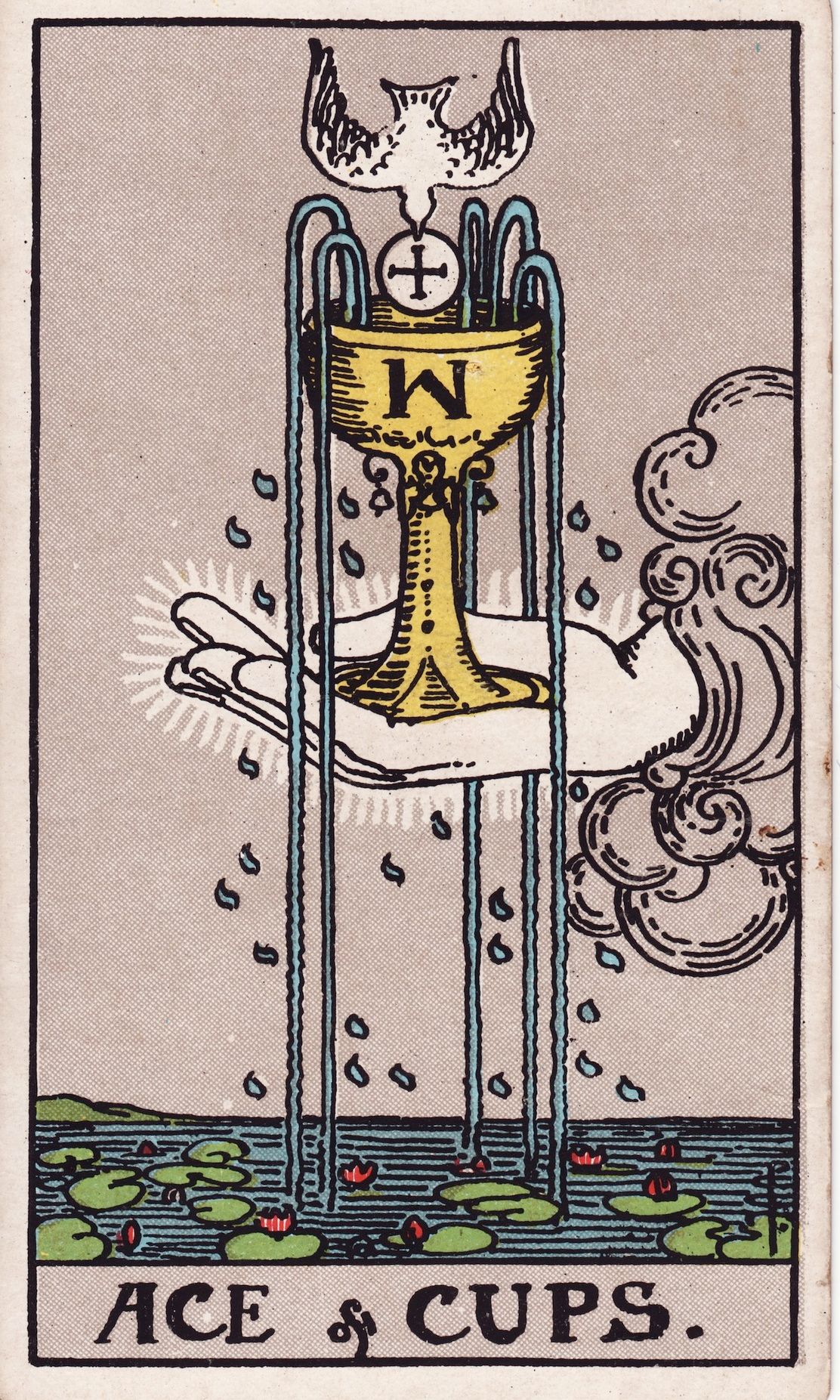 Lá bài tarot Ace Cốc - Chính Vị