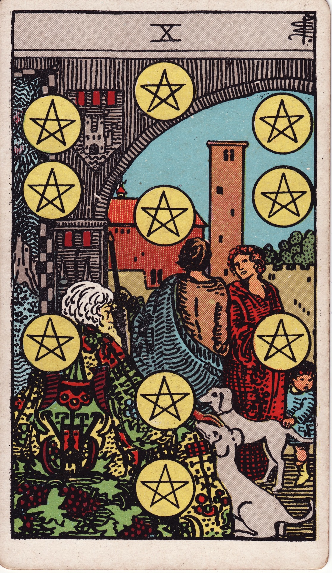 Lá bài tarot 10 Tiền - Chính Vị