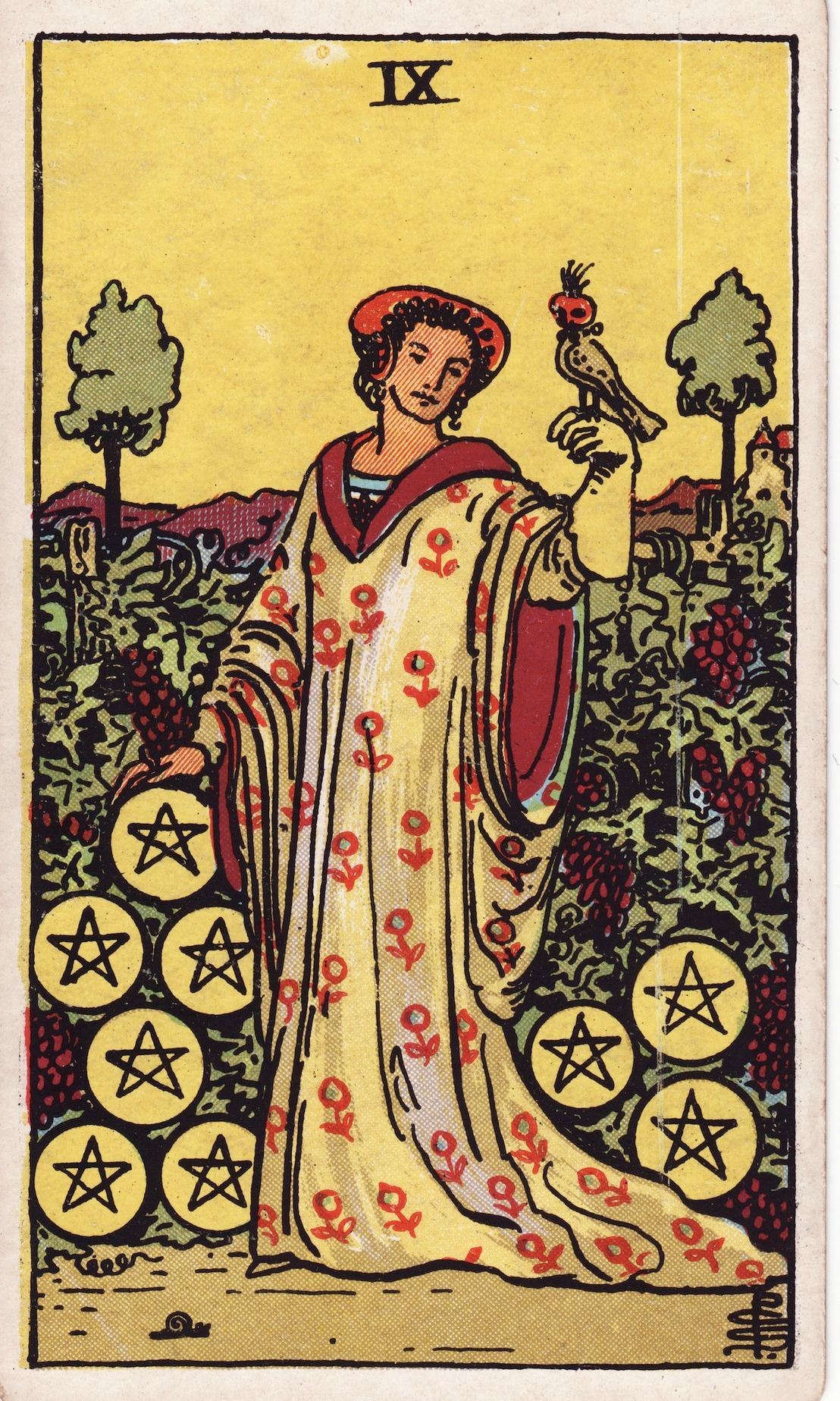 Nine of Pentacles tarot card