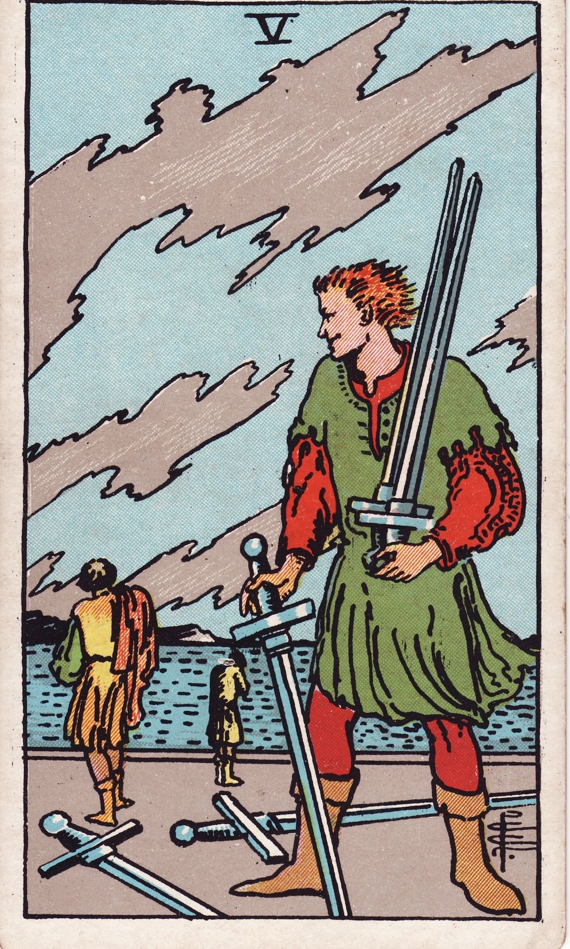 Lá bài tarot 5 Kiếm - Chính Vị